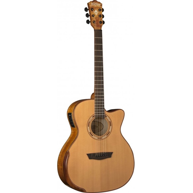 WASHBURN WCG-66SCE N CHITARRA ACUSTICA ELETTRIFICATA 4/4 TOP CEDRO MASSELLO FONDO E FASCE IN ACERO SPALLA MANCANTE COLORE NATURA