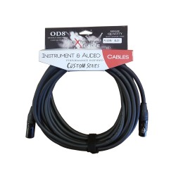 EXTREME PXX-001BK/5M-BLACK CAVO MICROFONICO BILANCIATO XLR-XLR OD8 SERIE CUSTOM PER LIVE STUDIO 5 METRI ANELLI CONNETTORI NERI