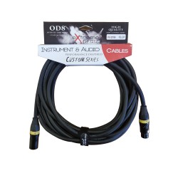 EXTREME PXX-001BK/3M-YELLOW CAVO MICROFONICO BILANCIATO XLR-XLR OD8 SERIE CUSTOM PER LIVE STUDIO 3 METRI ANELLI CONNETTORI GIALL