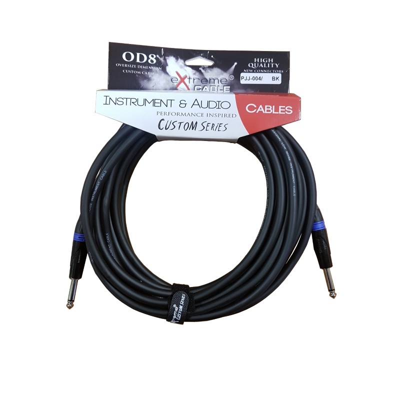 EXTREME PJJ-004/8M-BK BL CAVO AUDIO JACK PER STRUMENTI OD8 SERIE CUSTOM PER LIVE STUDIO 8 METRI ANELLI CONNETTORI BLU