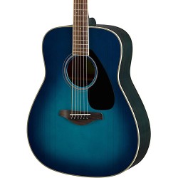 YAMAHA FG820 SUNSET BLUE CHITARRA ACUSTICA 4/4 TOP IN ABETE FONDO E FASCE IN MOGANO PONTE IN PALISSANDRO COLORE BLU TURCHESE
