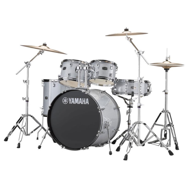 YAMAHA RYDEEN STANDARD SILVER GLITTER BATTERIA ACUSTICA ARGENTO CON HARDWARE + PIATTI PAISTE 101