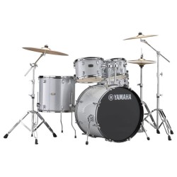 YAMAHA RYDEEN STANDARD SILVER GLITTER BATTERIA ACUSTICA ARGENTO CON HARDWARE + PIATTI PAISTE 101
