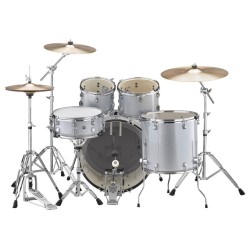 YAMAHA RYDEEN STANDARD SILVER GLITTER BATTERIA ACUSTICA ARGENTO CON HARDWARE + PIATTI PAISTE 101