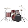YAMAHA RYDEEN STUDIO BURGUNDY GLITTER BATTERIA ACUSTICA ROSSA CON HARDWARE + PIATTI PAISTE 101 COLORE ROSSO GLITTER