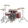YAMAHA RYDEEN STUDIO BURGUNDY GLITTER BATTERIA ACUSTICA ROSSA CON HARDWARE + PIATTI PAISTE 101 COLORE ROSSO GLITTER