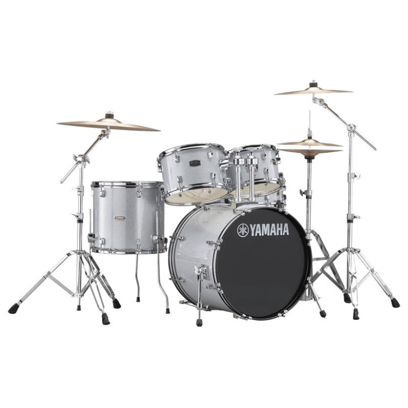 YAMAHA RYDEEN STUDIO SLV SILVER GLITTER BATTERIA ACUSTICA ARGENTATA CON HARDWARE + PIATTI PAISTE 101 COLORE ARGENTO