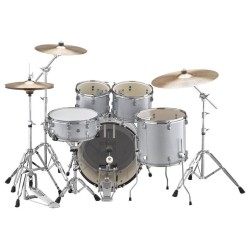 YAMAHA RYDEEN STUDIO SLV SILVER GLITTER BATTERIA ACUSTICA ARGENTATA CON HARDWARE + PIATTI PAISTE 101 COLORE ARGENTO