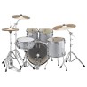 YAMAHA RYDEEN STUDIO SLV SILVER GLITTER BATTERIA ACUSTICA ARGENTATA CON HARDWARE + PIATTI PAISTE 101 COLORE ARGENTO