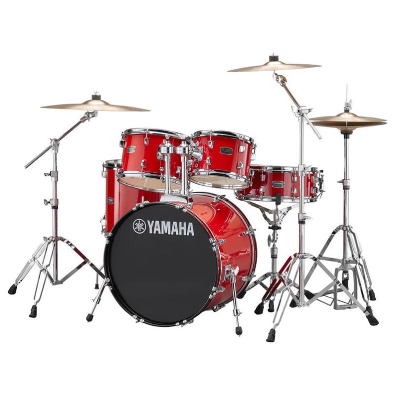 YAMAHA RYDEEN STUDIO HOT RED BATTERIA ACUSTICA ROSSA CON HARDWARE + PIATTI PAISTE 101 COLORE ROSSO