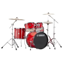 YAMAHA RYDEEN STUDIO HOT RED BATTERIA ACUSTICA ROSSA CON HARDWARE + PIATTI PAISTE 101 COLORE ROSSO