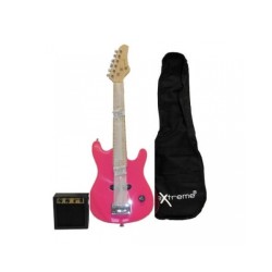 EXTREME EG80KIT PK MINI GUITAR PACK ROSA KIT CHITARA ELETTRICA + AMPLIFICATORE + CUSTODIA