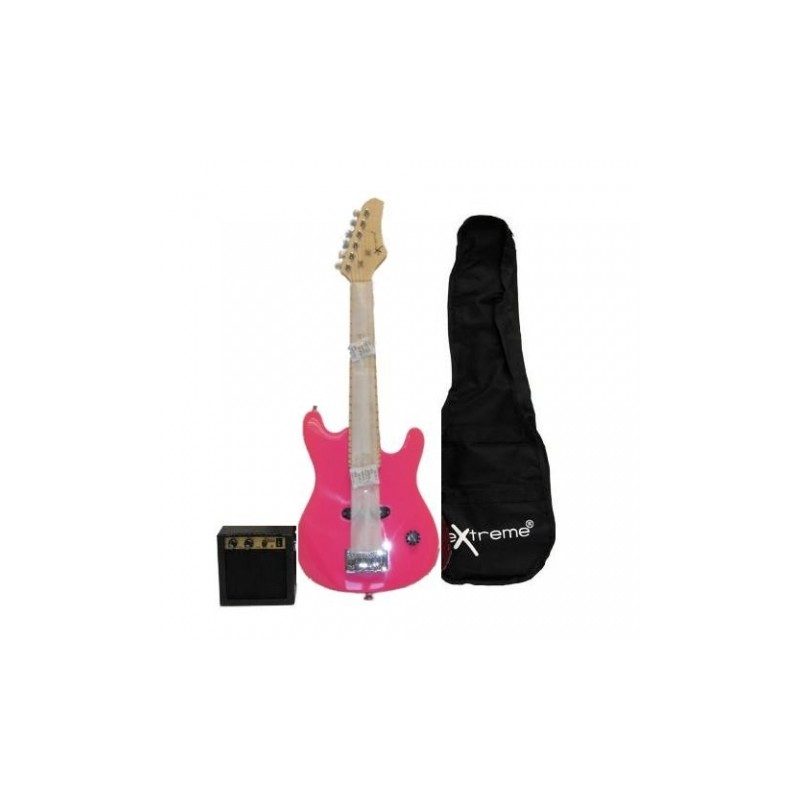 EXTREME EG80KIT PK MINI GUITAR PACK ROSA KIT CHITARA ELETTRICA + AMPLIFICATORE + CUSTODIA