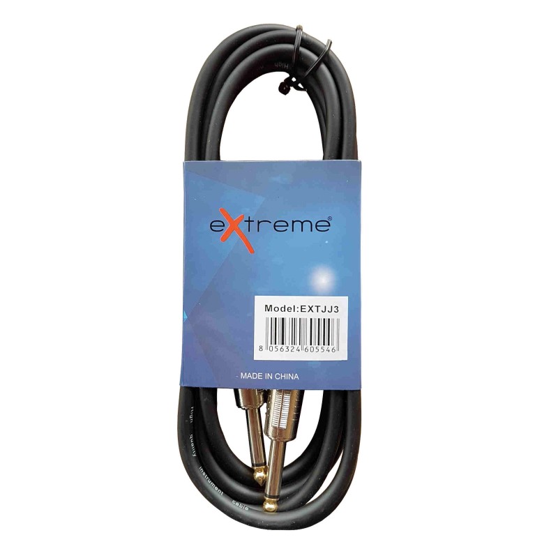 EXTREME CAVO JACK - JACK MONO 1/4" 6.3mm DA 3 MT COLORE NERO