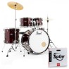 PEARL ROADSHOW RS525SC/C91 RED WINE BATTERIA ACUSTICA 5 PEZZI CON PIATTI SABIAN E SGABELLO