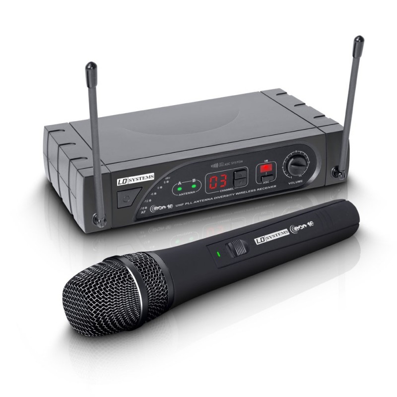 LD SYSTEMS ECO 16 HHD B 5 SISTEMA WIRELESS RADIOMICROFONO MICROFONO A MANO DINAMICO 16 CANALI UHF PLL