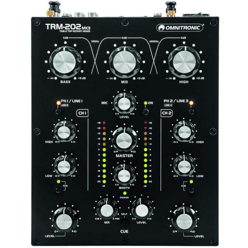 OMNITRONIC TRM202 MK3 MIXER ROTATIVO 2 CANALI PER DJ 2 CANALI