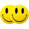 TECHNICS SLIPMATS TAPPETINI GIRADISCHI LOGO SMILEY - GIALLO E NERO COPPIA TAPPETINI