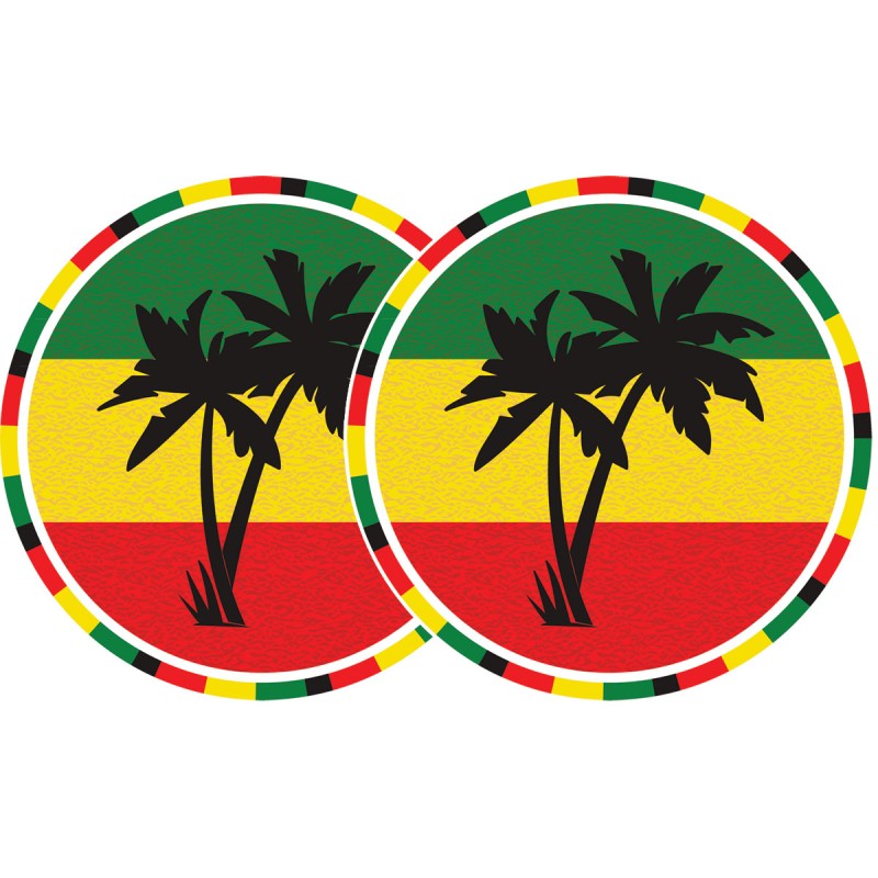 TECHNICS SLIPMATS TAPPETINI GIRADISCHI LOGO JAMAICA - GIALLO VERDE E ROSSO COPPIA TAPPETINI