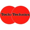 TECHNICS SLIPMATS TAPPETINI GIRADISCHI LOGO TECHNICS ORANGE - NERO E ARANCIONE COPPIA TAPPETINI