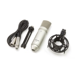 TASCAM TM80 MICROFONO A CONDENSATORE CARDIOIDE + ASTA DA TAVOLO + SUPPORTO ELASTICO SHOCKMOUNT + CAVO