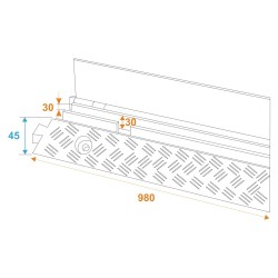 EUROLITE KB2 PEDANA PASSACAVO 2 CANALI 3X3 LUNGHEZZA 980 CM CARICO MASSIMO 5T