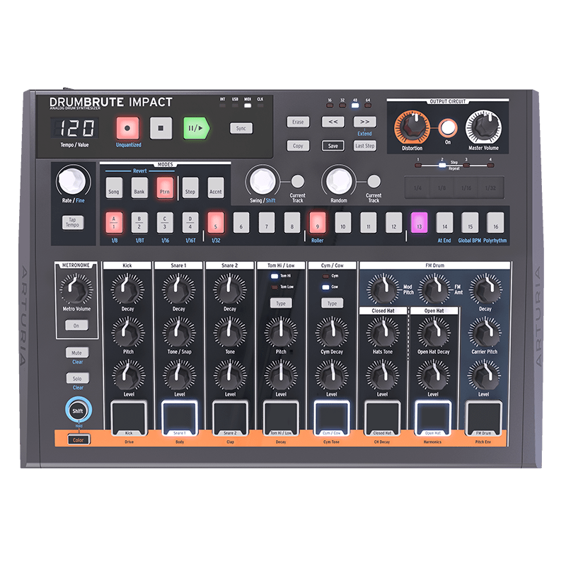 ARTURIA DRUMBRUTE IMPACT DRUM MACHINE ANALOGICA CON SUONI BATTERIA PERCUSSIONI