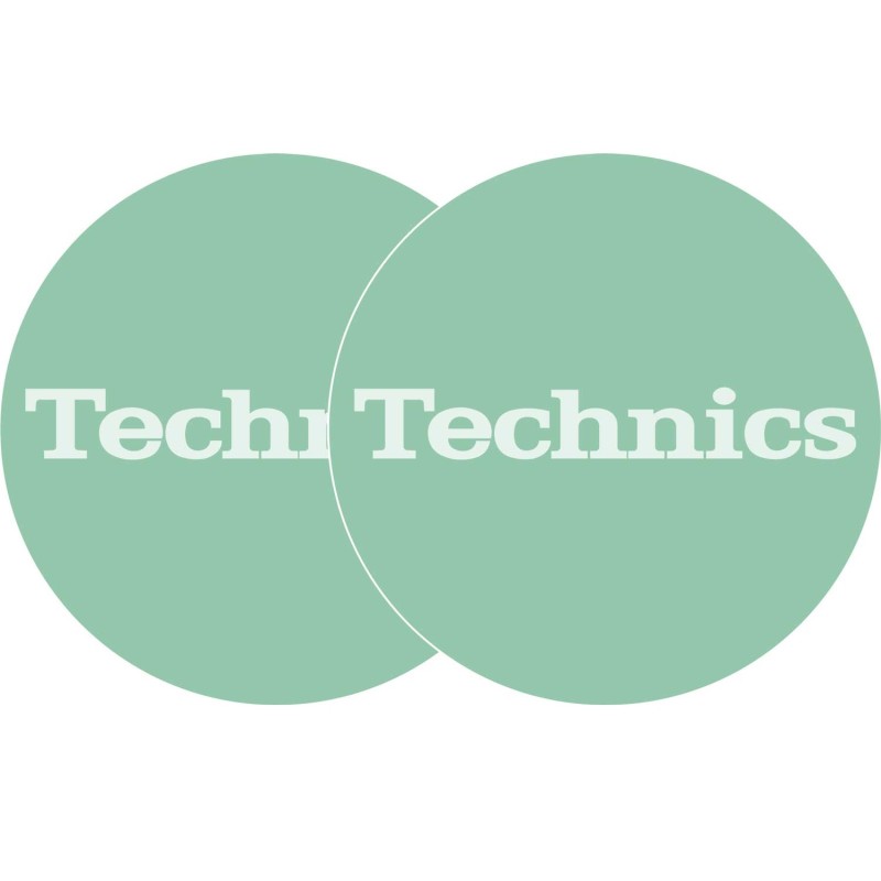 TECHNICS SLIPMATS TAPPETINI GIRADISCHI LOGO TECHNICS TURCHESE - BIANCO E TURCHESE COPPIA TAPPETINI