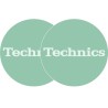 TECHNICS SLIPMATS TAPPETINI GIRADISCHI LOGO TECHNICS TURCHESE - BIANCO E TURCHESE COPPIA TAPPETINI