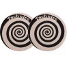 TECHNICS SLIPMATS TAPPETINI GIRADISCHI LOGO SPIRALE SILVER - NERO E ARGENTO COPPIA TAPPETINI