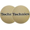 TECHNICS SLIPMATS TAPPETINI GIRADISCHI LOGO TECHNICS GOLD - ORO E NERO COPPIA TAPPETINI