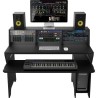 ZOMO STUDIO DESK MILANO SCRIVANIA DA STUDIO CON 3 SCOMPARTI LAPTOP DA 4 UNITA' RACK 19" IN LEGNO COLORE NOCE