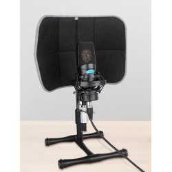 ALCTRON PF52 BLACK SCHERMO ANTI RIFLESSIONI E SUPPORTO MICROFONI DA STUDIO DA TAVOLO SCRIVANIA REGOLABILE