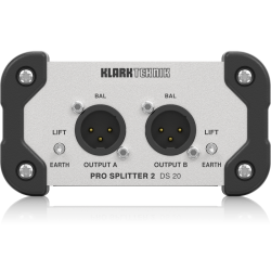 KLARK TEKNIK DS20 SPLITTER PASSIVO 1 IN 2 OUT CON TRASFORMATORE MIDAS E GAMMA DINAMICA ESTESA