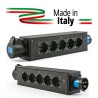 EXTREME POWERBOX NERO CIABATTA ALIMENTAZIONE PALCO MADE IN ITALY SPIA RETE INGRESSO SPINA 16A 3P 5-USCITE UNEL E PRESA LOOP OUT 