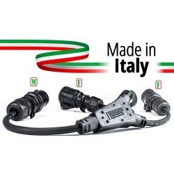SPLITTER CEE SDOPPIO MADE IN ITALY SPINA PCE 16A MASCHIO 3 POLI 2P+T IP44 A 2 PRESE 16A FEMMINA PCE