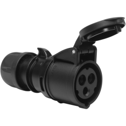 PCE-213-6X PRESA CEE 16A 3P (1P+N+T) 230V IP44 3POLI FEMMINA NERA MIDNIGHT SERIE BLACK SOCKET