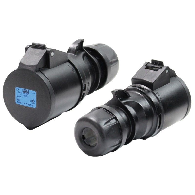 PCE-223-6X PRESA CEE 32A 3P (1P+N+T) 230V IP44 3POLI FEMMINA NERA MIDNIGHT SERIE BLACK SOCKET