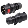 PCE-025-6XS SPINA CEE 32A 5P (3P+N+T) 400V IP44 5 POLI MASCHIO NERA MIDNIGHT SERIE BLACK PLUG