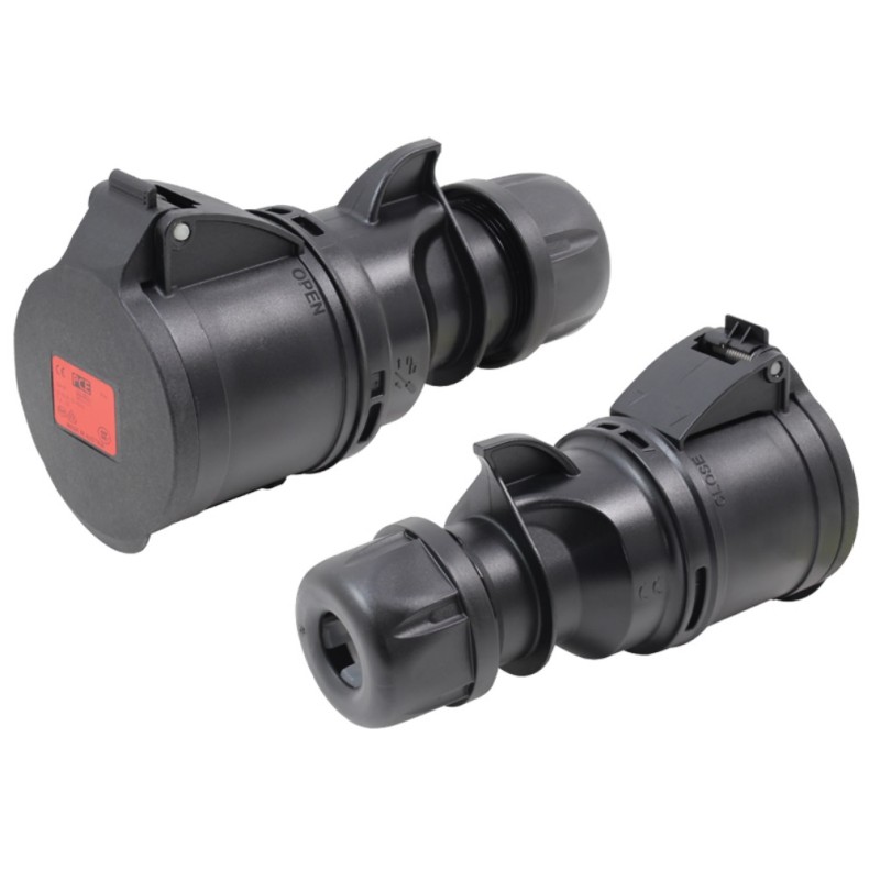 PCE-225-6XS PRESA CEE 32A 5P (3P+N+T) 415V IP44 5 POLI FEMMINA NERA MIDNIGHT SERIE BLACK SOCKET