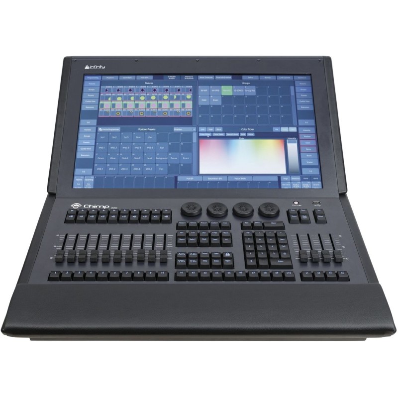 INFINITY CHIMP 300 G2 CONTROLLER DMX 4 UNIVERSI 2048 CANALI DISPLAY TOUCH 22" FHD