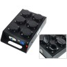 POWER-BOX NERO CIABATTA ALIMENTAZIONE PALCO POWERCON INGRESSO IN BLU PROTEZIONE USCITE 6 SCHUKO OUT POWER-OUT GRIGIO SPIA RETE