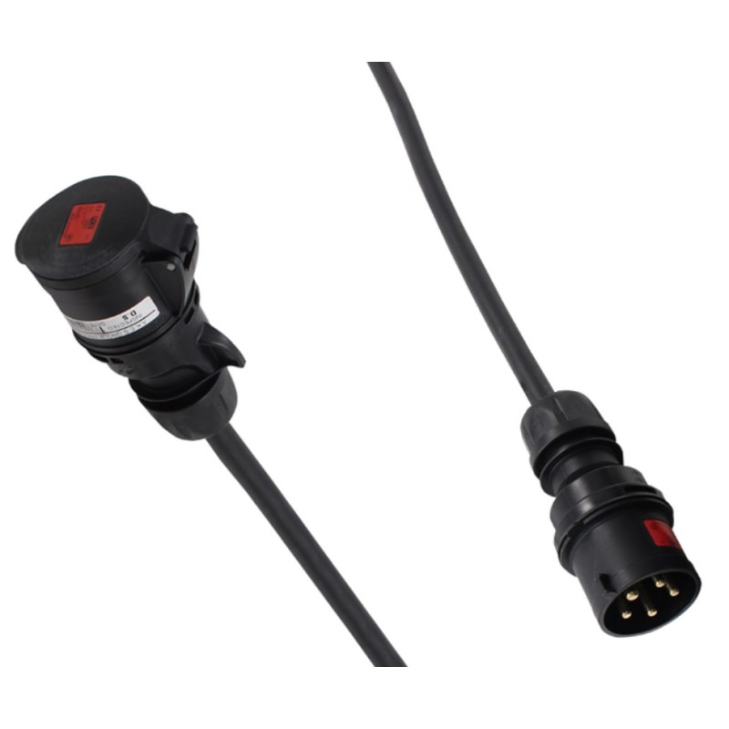 PROLUNGA ALIMENTAZIONE CEE 32A 3PH+N+E IP44 5POLI 415V 25 METRI SPINA PCE 025-6XS CAVO NEOPRENE/H07RN-F 5X6MM2 PRESA FEMMINA PCE