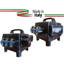 POWERBOX TARTARUGA GOMMA BUTILICA VULCANIZZATA SPINA PANNELLO 32A 5P 6 PRESE CEE 16A 3P SPIE RETE DOPPIA PROTEZIONE RCCB 40A + 6