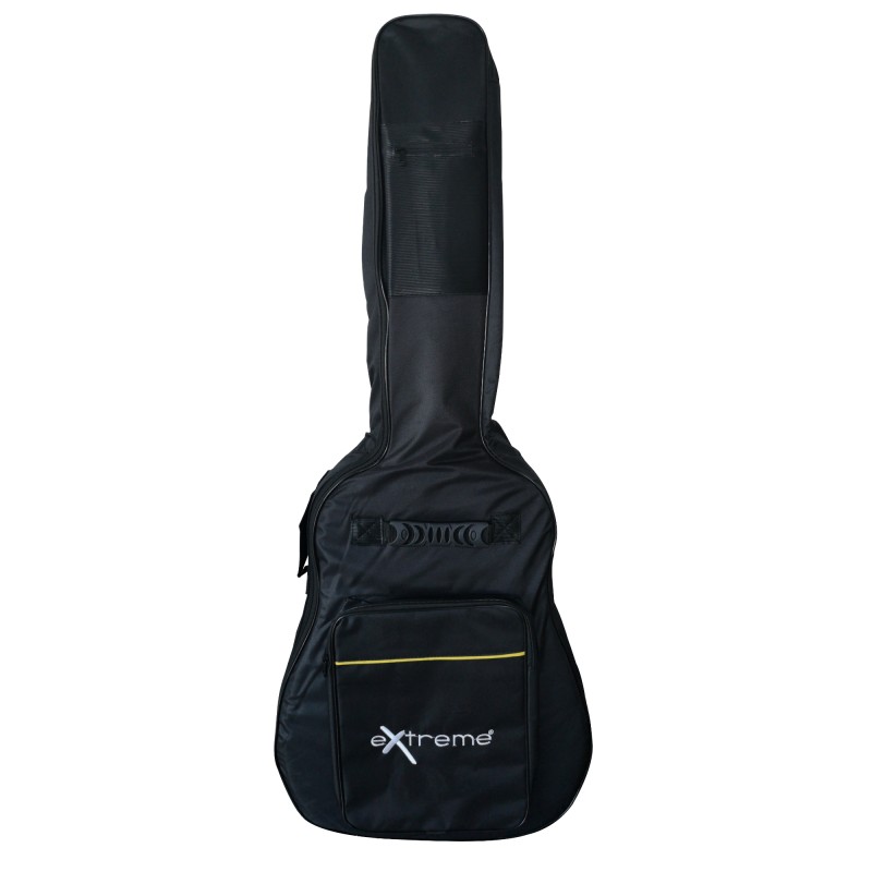 EXTREME BAG CG8 BORSA IMBOTTITA PER CHITARRA CLASSICA 8MM CON 2 TASCHE FRONTALI COLORE NERO