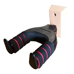 EXTREME GS-WALL SUPPORTO A MURO PER CHITARRA CON MECCANISMO AUTOBLOCCANTE COLORE NERO E ROSSO