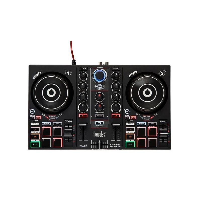 HERCULES DJ CONTROL INPULSE 200 CONTROLLER DIGITALE 2 DECK USB PER DJ
