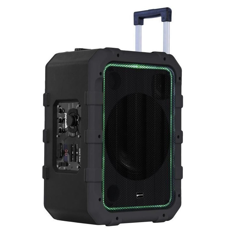 GEMINI MPA 2400 GREY CASSA ATTIVA A BATTERIA 240W CON PLAYER USB E BLUETOOTH + TROLLEY INTEGRATO COLORE GRIGIO